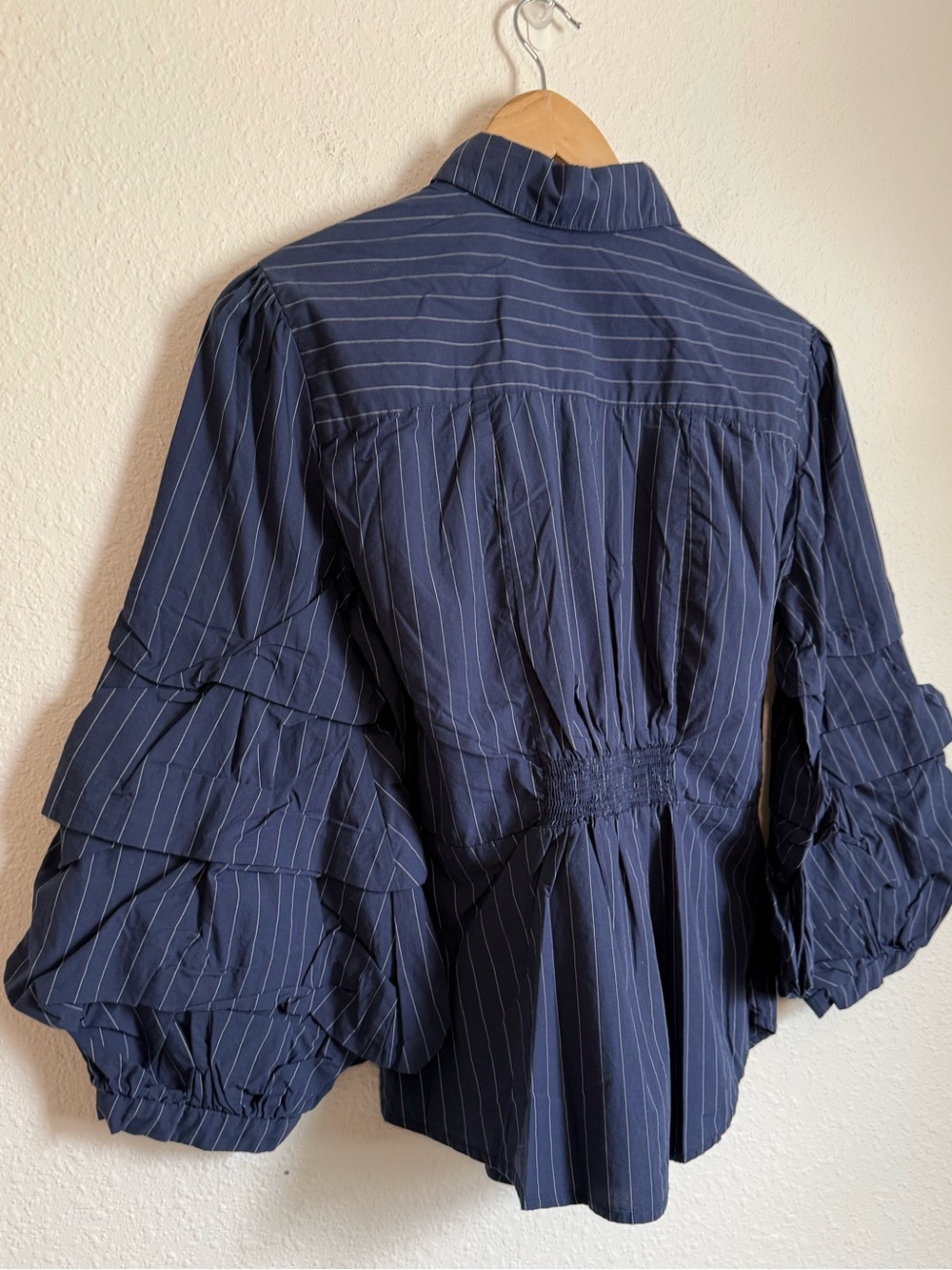 Free People Memphis Blues Button Up Shirt Avant Garde Dramatic Scandinavian - Picture 4 of 8